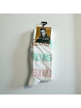 ELVIS Presley Women's Licensed Multicolor Logo Crew Socks NEW NWT